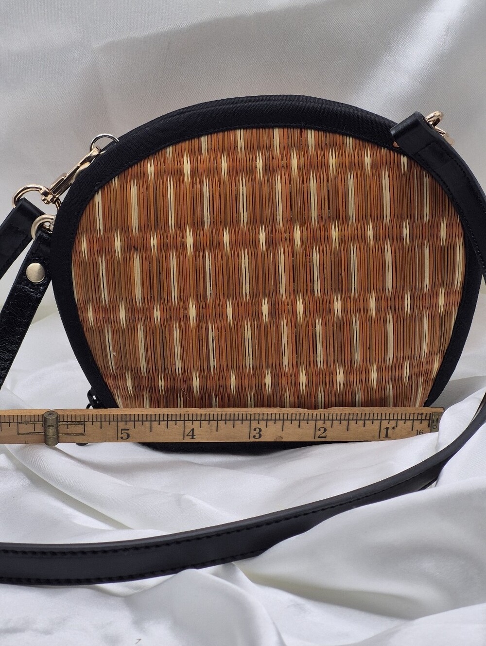Woven Tan and Black Crossbody, Shoulder Bag, Or Wristlet Bag